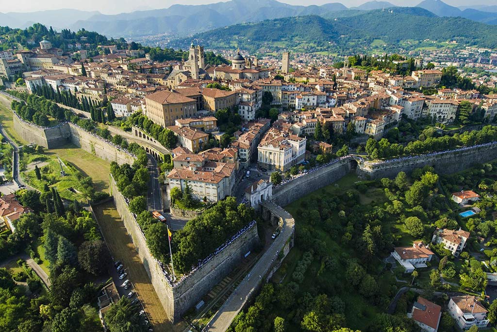 Vista dall'alto delle Mura di Bergamo